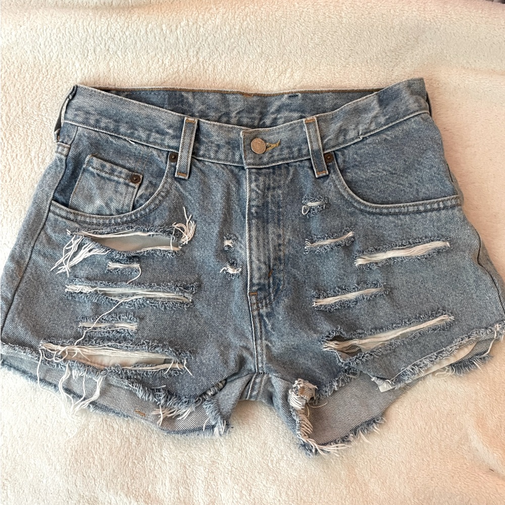 Levi's Light Blue Distressed Jean Shorts